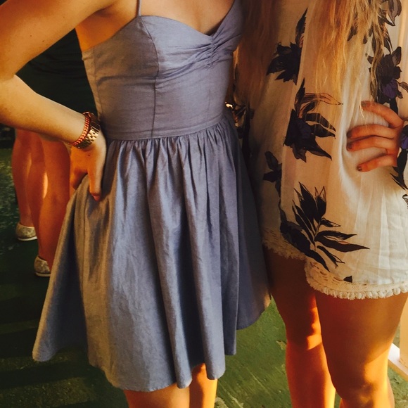 American Apparel Dresses | Lace Back American Apparel Denim Dress | Color: Blue | Size: S | Edoski's Closet